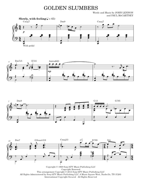 Golden slumbers - The Beatles (Piano Solo)