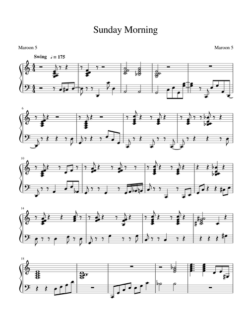 Sunday Morning - Maroon 5
