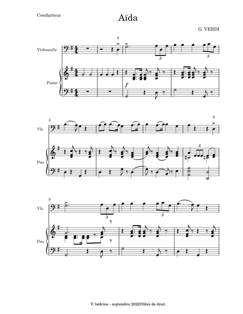 Grand March (from Aida) – Giuseppe Verdi Sheet Music for Piano