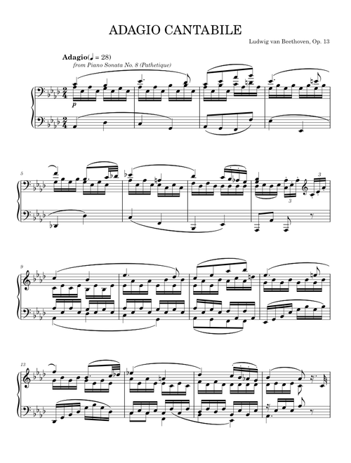 Adagio Cantabile - Ludwig van Beethoven (Piano Solo)