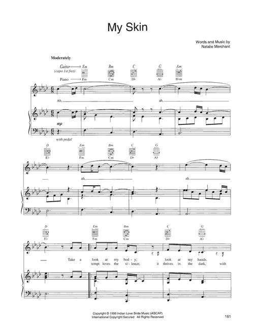 My Skin - Natalie Merchant (Piano-Vocal-Guitar)