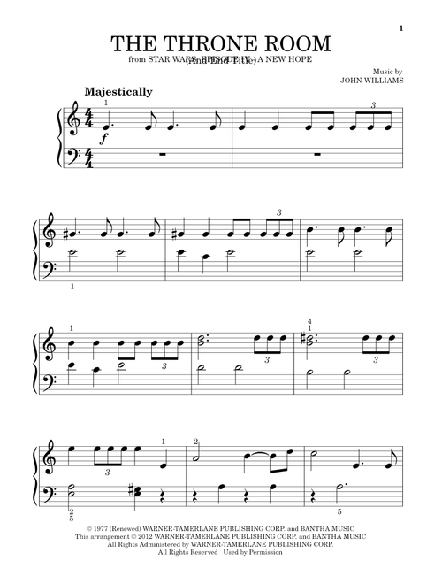 Throne Room and End Title (from Star Wars: A New Hope) - John Williams (Beginning Piano Solo)