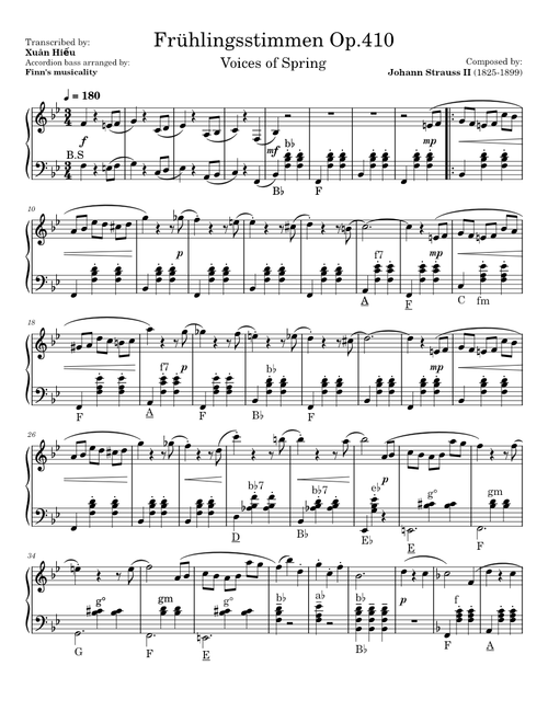 Frühlingsstimmen, Op.410 – Johann Strauss Jr. - Accordion solo