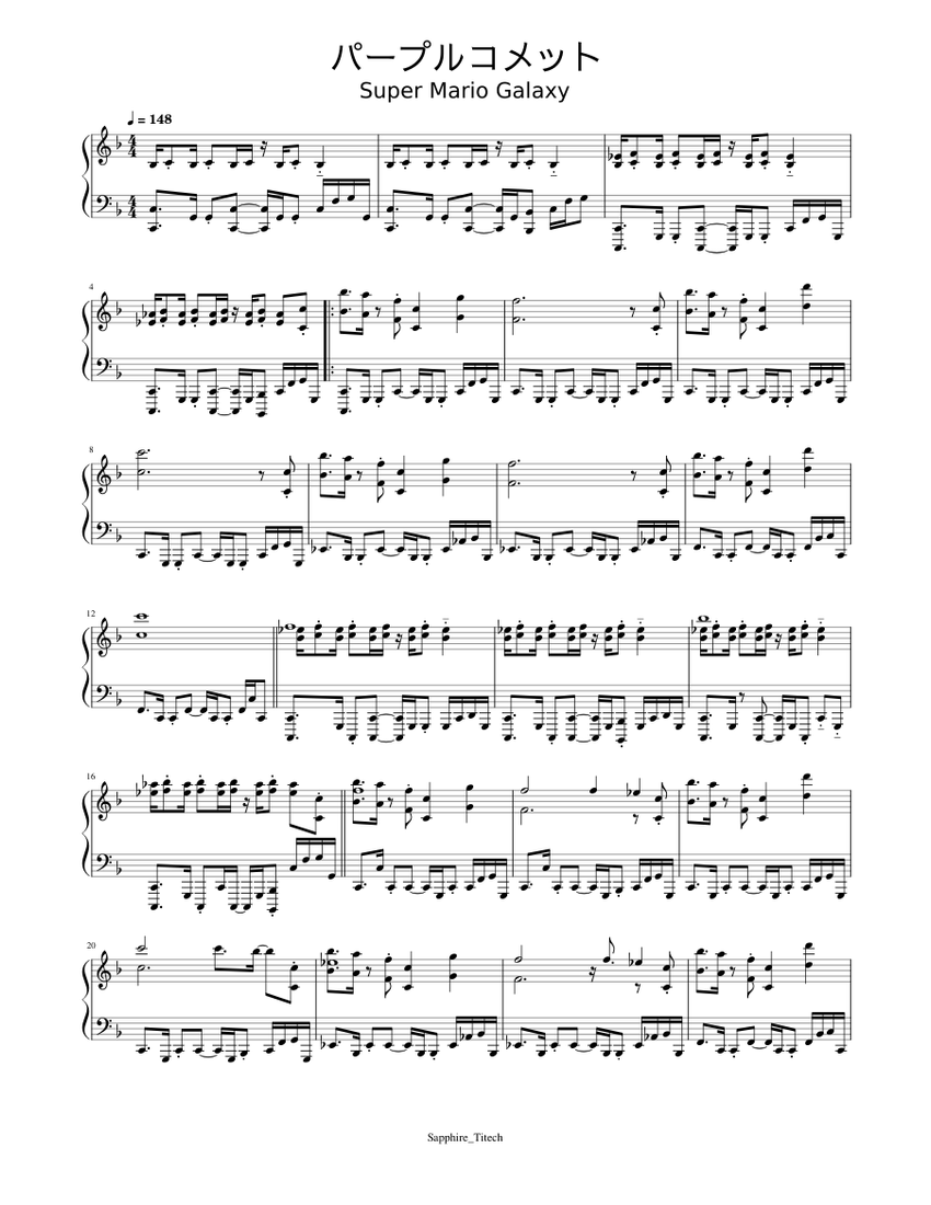 パープルコメット Sheet music for Piano (Solo) | Musescore.com
