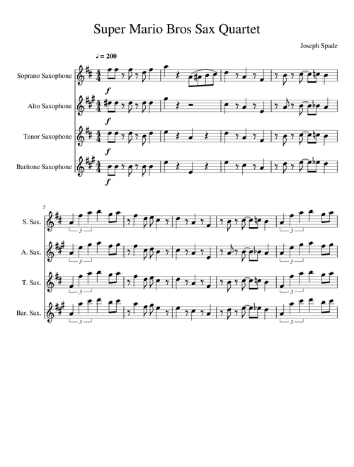 Super Mario Bros Sax Quartet