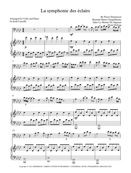 Symphonie Des Eclairs, La (Arr. Jordi Castellà Bové) - Zaho De Sagazan (Cello and Piano)