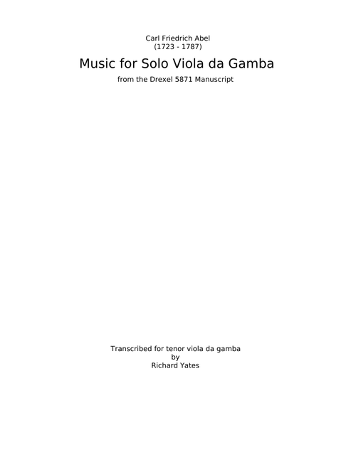 Viola da Gamba Sonata in G major, WK 155 - Carl Friedrich Abel