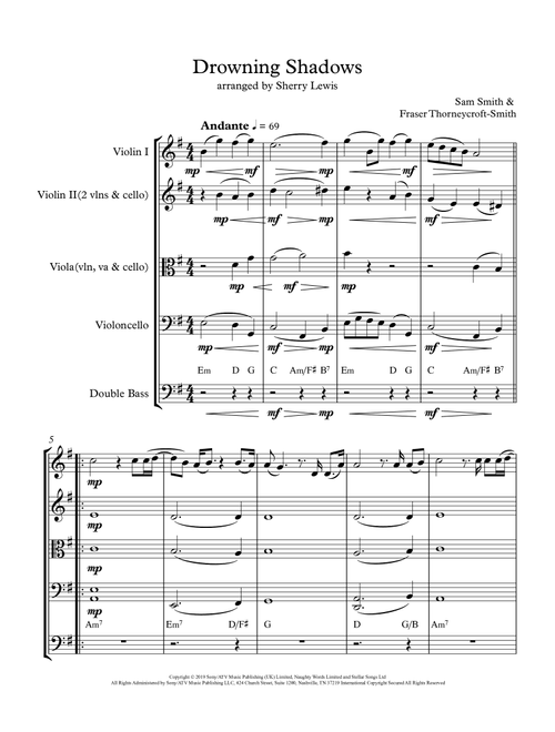 Drowning Shadows (Arr. Sherry Lewis) - Sam Smith (String Ensemble)