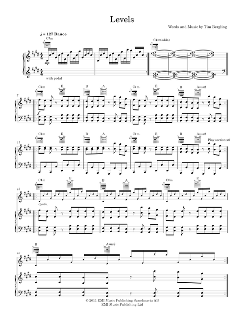 Levels - Avicii feat Etta James (Piano-Voice)