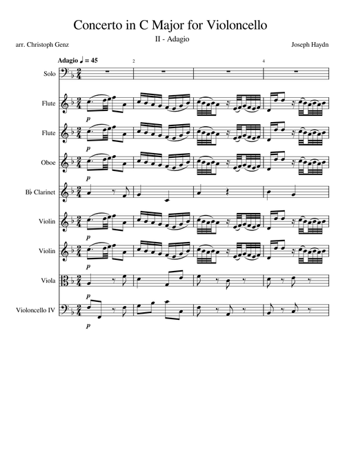Cello Concerto No.1 in C major, Hob.VIIb:1 – Joseph Haydn Haydn Cello Concerto Cmj movt 2