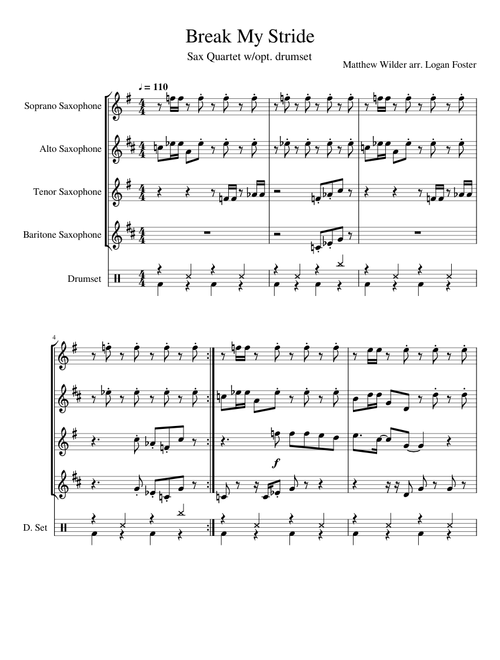 Break My Stride - Sax Quartet