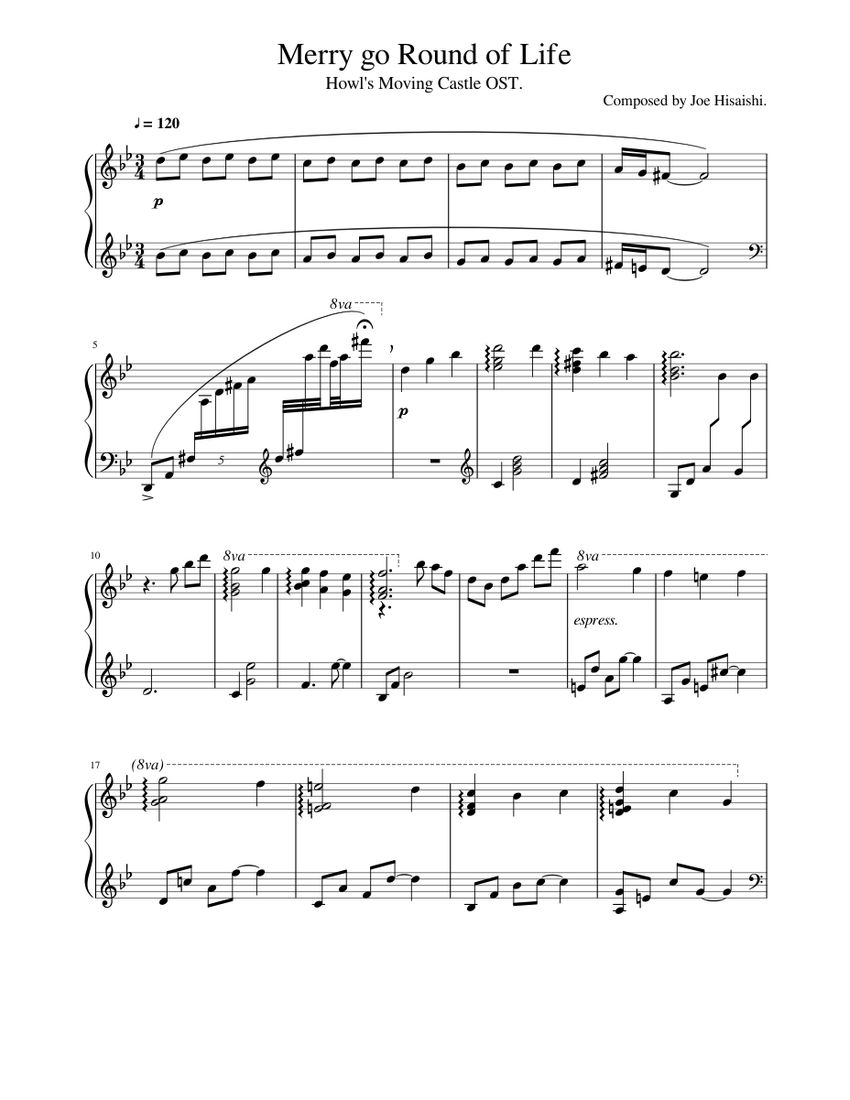 Howls Moving Castle Theme Midi