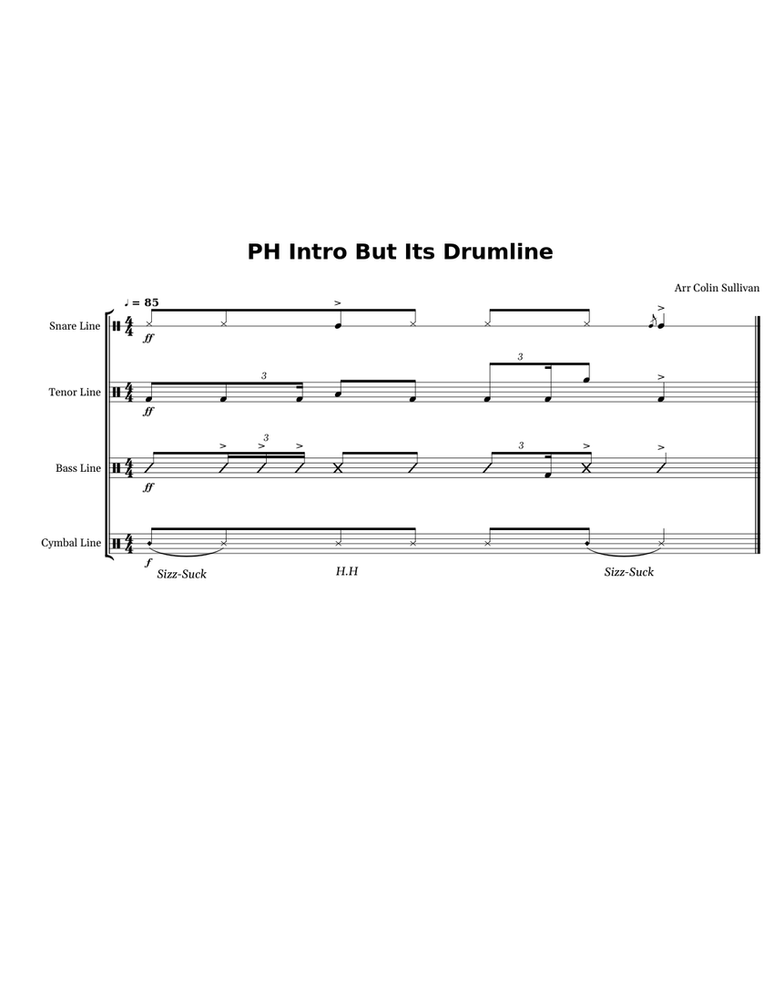 Pornhub Community Intro – Pornhub PH Intro But Its Drumline Sheet music