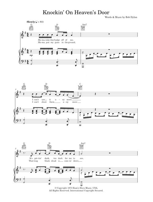 Knockin' On Heaven's Door - Bob Dylan, Eric Clapton, Guns N' Roses
