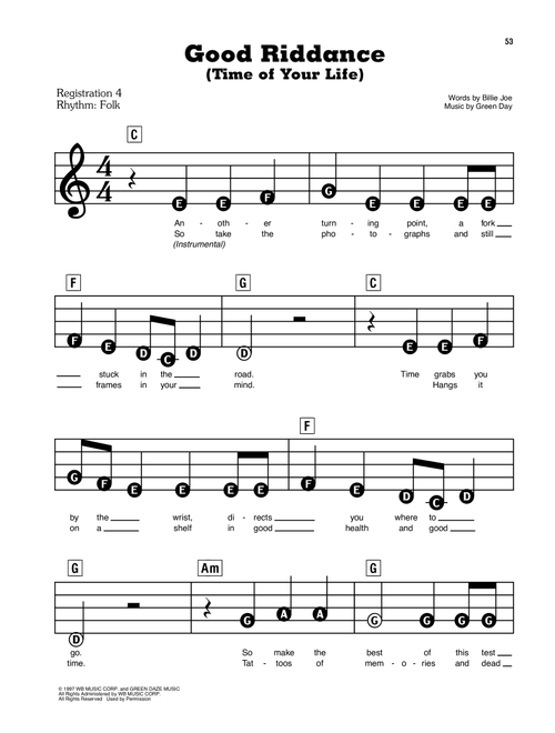 Good Riddance (Time Of Your Life) - Green Day (E-Z Play Today)