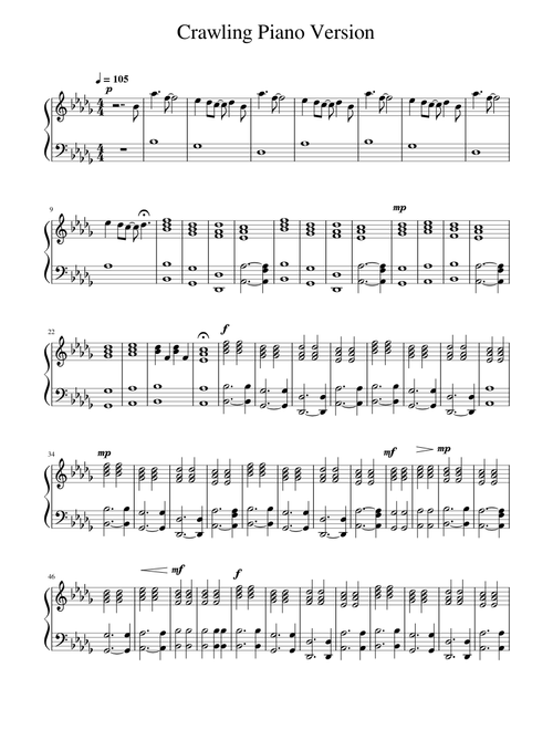 Crawling Piano Version