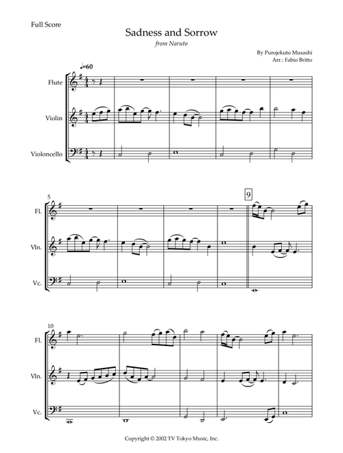 Sadness And Sorrow (Arr. Fabio Britto) - Purojekuto Musashi (Small Ensemble)