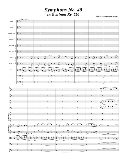 Symphony No.40 (Movement I) – W.A Mozart