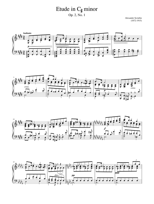 Scriabin - Etude in C# minor Op.2 No.1