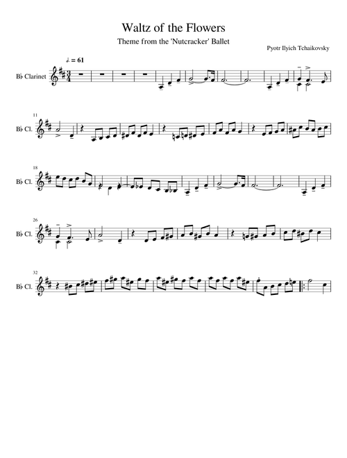 Bb Eb Waltz of the Flowers - EASY PRACTICE