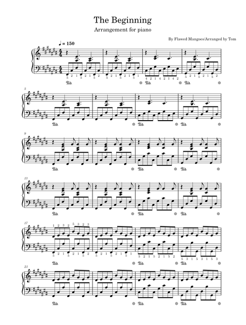 Flawed Mangoes - The Beginning- Arrangement for Piano