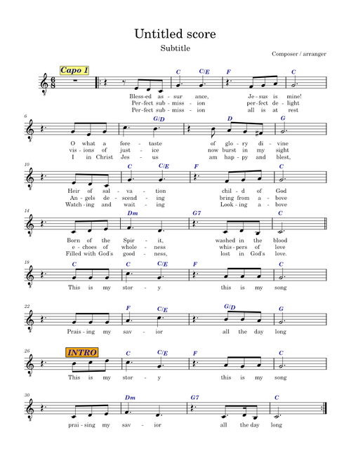 Blessed Assurance – leadsheet