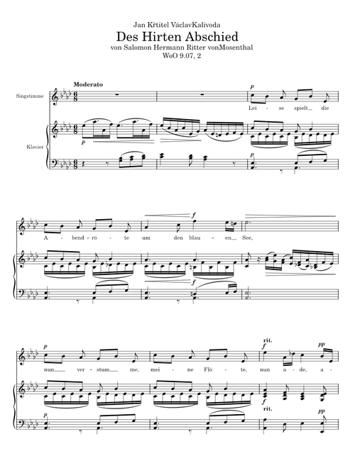 Des Hirten Abschied - Jan Křtitel Václav Kalivoda