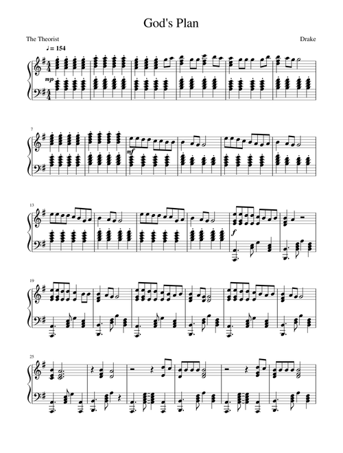 God's Plan - Piano