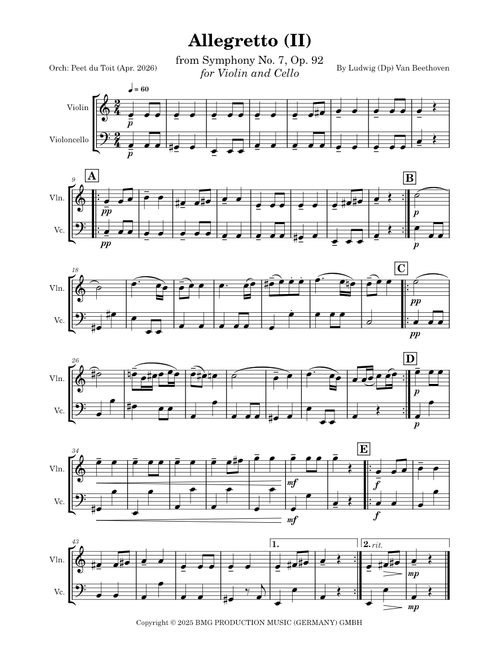 Symphony No. 7, Op. 92: II. Allegretto – Ludwig van Beethoven
