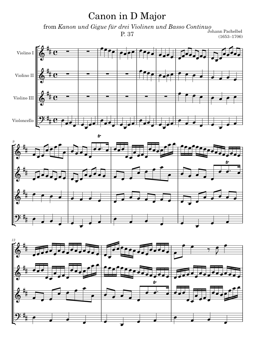 Communisme herinneringen Keuze Canon in D – Pachelbel Sheet music for Violin, Cello (Chamber Orchestra) |  Musescore.com