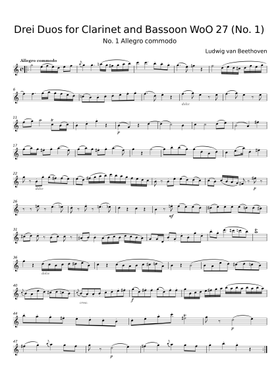 Free Drei Duos For Clarinet And Bassoon Woo 27 by Ludwig van