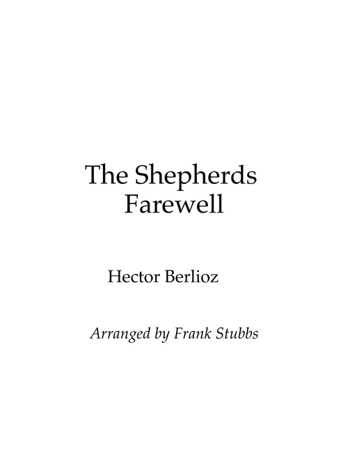 The Shepherds Farewell (Arr. Frank Stubbs) - Hector Berlioz (Instrumental Duet)