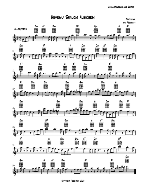 Hevenu Shalom Aleichem (Arr. Frank Kerntiff) - Traditional (Instrumental Duet)