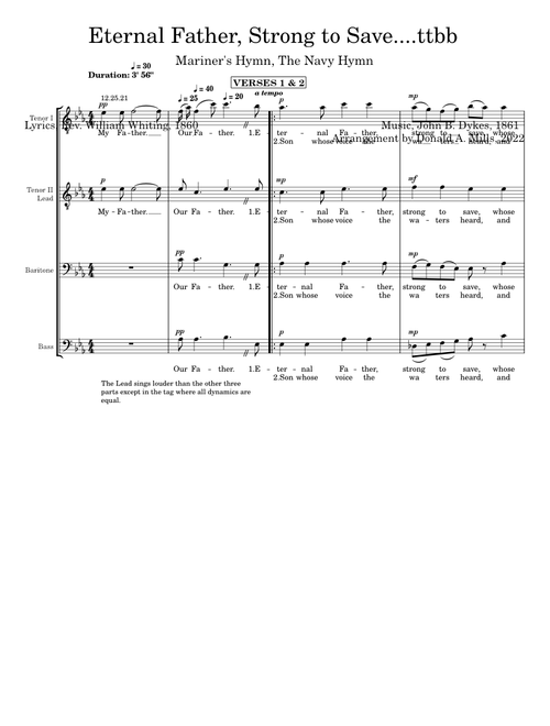 Eternal Father, Strong to Save – John B. Dykes Music