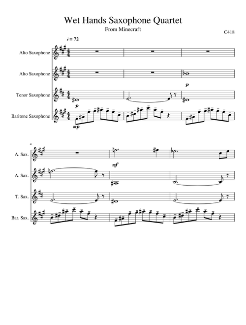 Wet Hands Saxophone Quartet