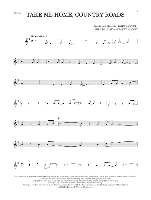 Take Me Home, Country Roads - John Denver (Violin Solo)