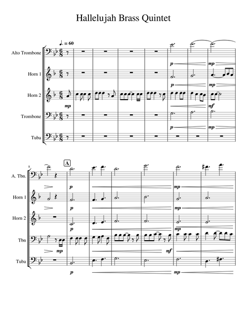 Hallelujah for Brass Quintet