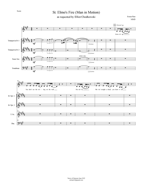 St. Elmo's Fire (man In Motion) (Arr. Matthew David) - John Parr, David Foster (Small Ensemble)