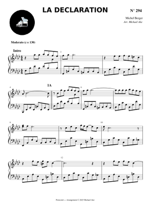 La déclaration – France Gall, Michel Berger Sheet Music with Chords for ...