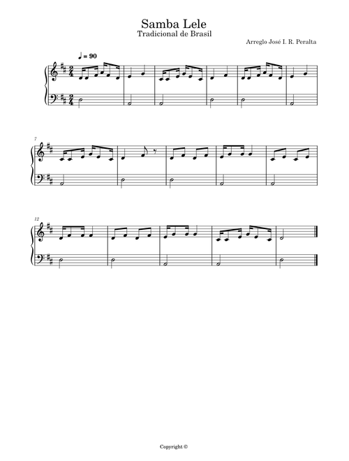 Samba Lele – Piano