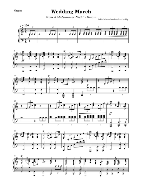Wedding March (Mendelssohn) [Organ]