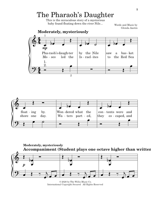 The Pharaoh's Daughter - Glenda Austin (Educational Piano)