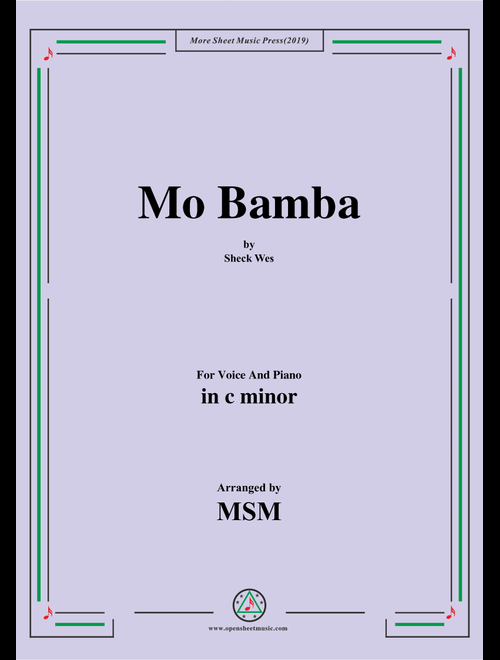 Mo Bamba (Arr. Open Cloud) - Sheck Wes (Piano Vocal)