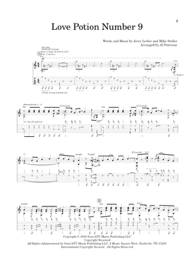 Free Love Potion Number 9 by Leiber & Stoller, The Searchers sheet
