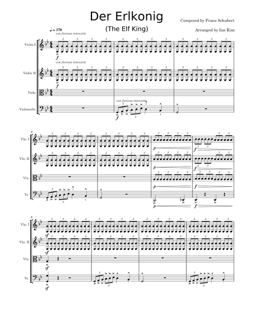 Erlkönig, D.328 – Franz Schubert (Arranged for string quartet)