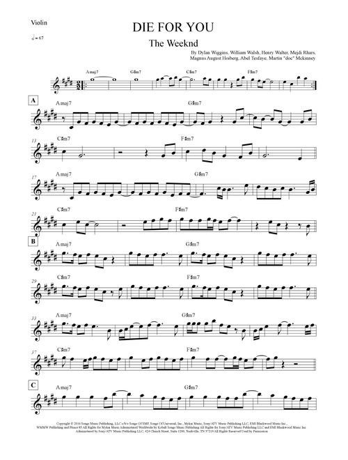 Die For You (Arr. Leo Silva) - The Weeknd (Violin Solo)