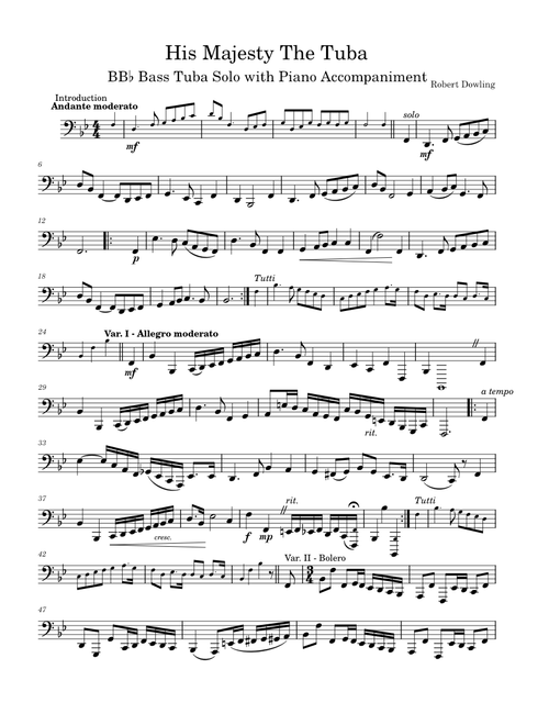 His Majesty The Tuba – Robert Dowling ~ Tuba Solo