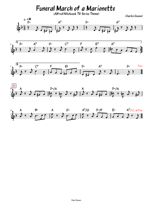 Funeral March of a Marionette (Lead sheet)