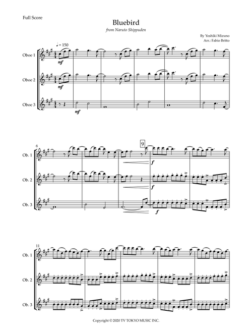 Ikimono Gakari's Blue Bird (Arr. Fabio Britto) - Yoshiki Mizuno (Woodwind Ensemble)