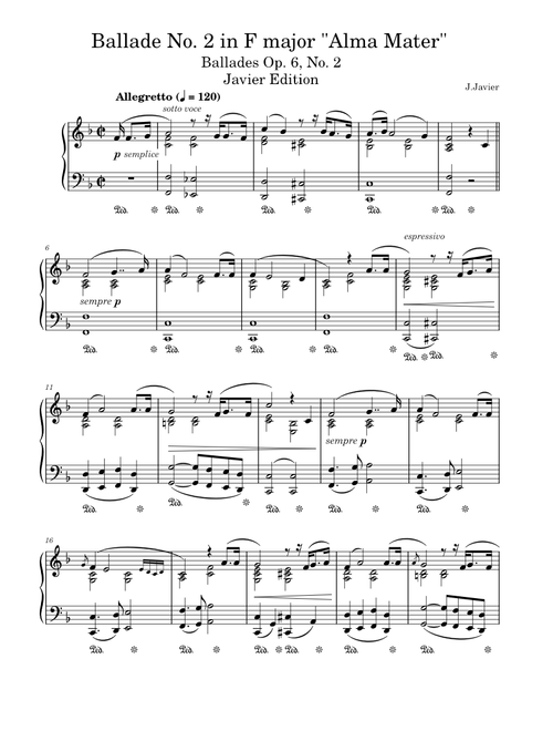 Ballade No. 2 in F major "Alma Mater"